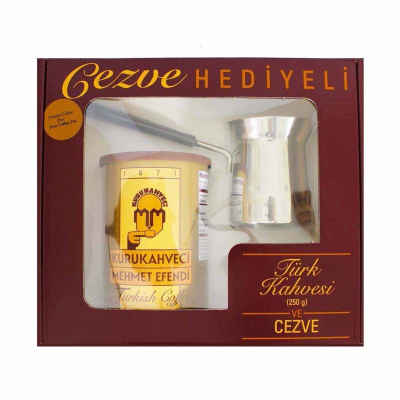 Mehmet Efendi Gift Set 250 gr Coffee and Cezve