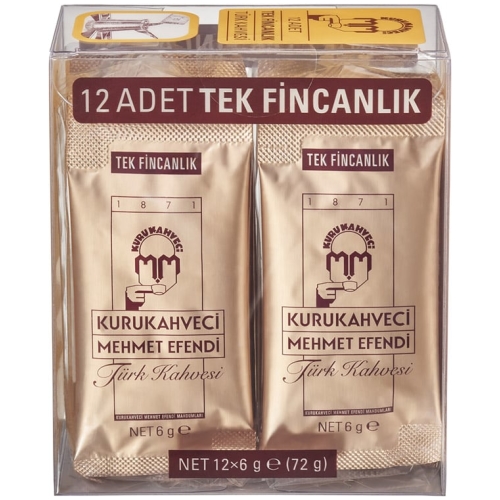 Mehmet Efendi Turkish Coffee 6g: 12 packs per box